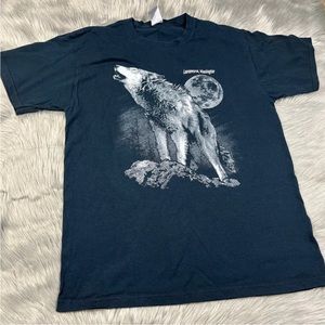 Leavenworth WA Black Wolf Moon Tourist T Shirt Y2K Size Large